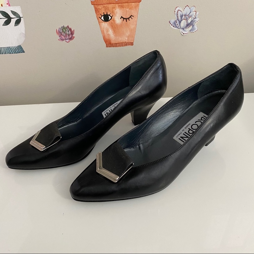 💜4/$20 VINTAGE made in Italy Leather Pumps Heels - Picture 2 of 9